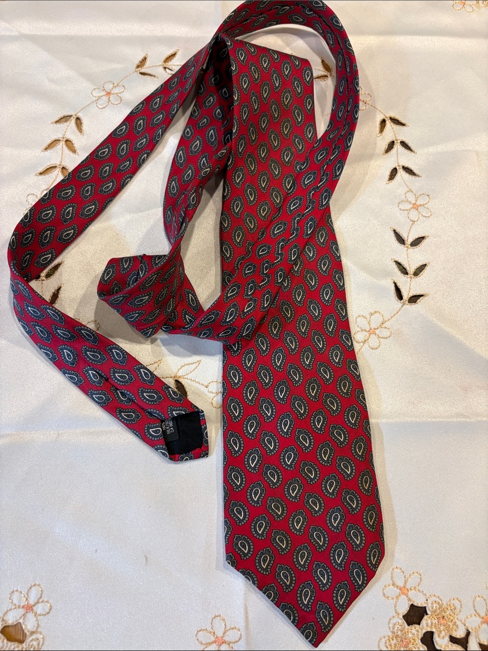 Ralph Lauren Red Paisley Silk Tie